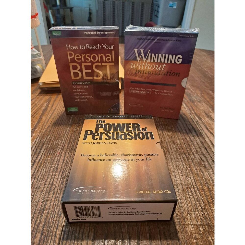 Lot of 3 Rockhurst Self Help CD Sets - Sealed & Used - Motivation, Persuasion